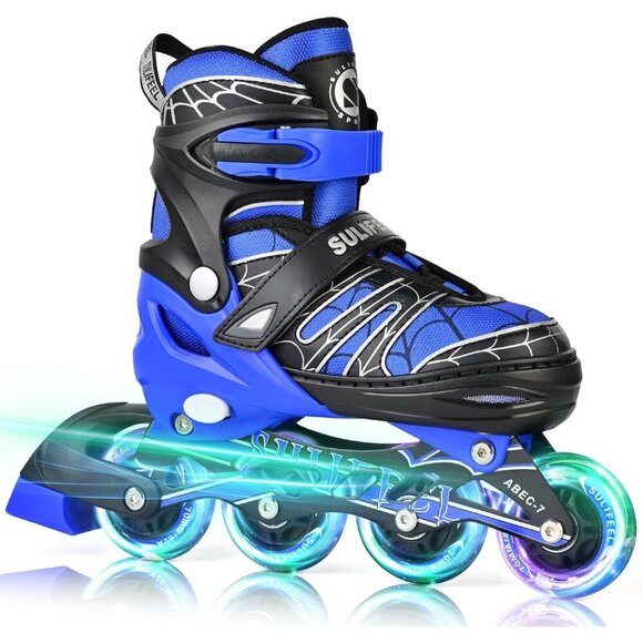 Other - Sulifeel Kids E Spider Blue Unicorn Inline Adjustable Light Up Wheels Skates
